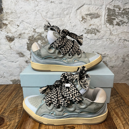 Lanvin Curb Black White Lace Green Blue Sneaker Sz 11 (44)