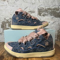 Lanvin Curb Rose Denim Beige Sneaker Sz 12 (45) DS