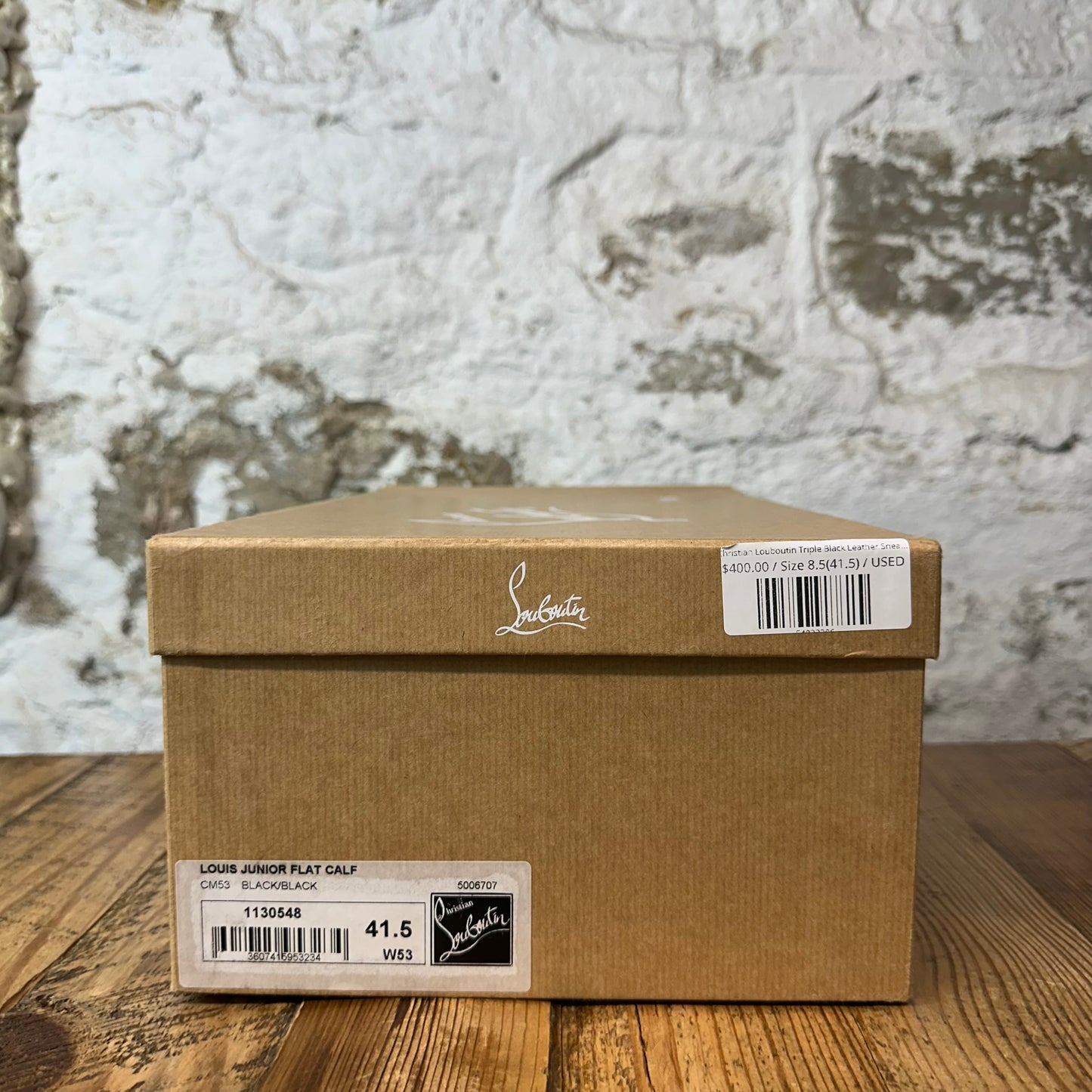 Christian Louboutin Triple Black Leather Sneaker Sz 8.5 (41.5)