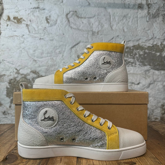 Christian Louboutin High Silver Yellow White Sneaker Sz 10 (43)
