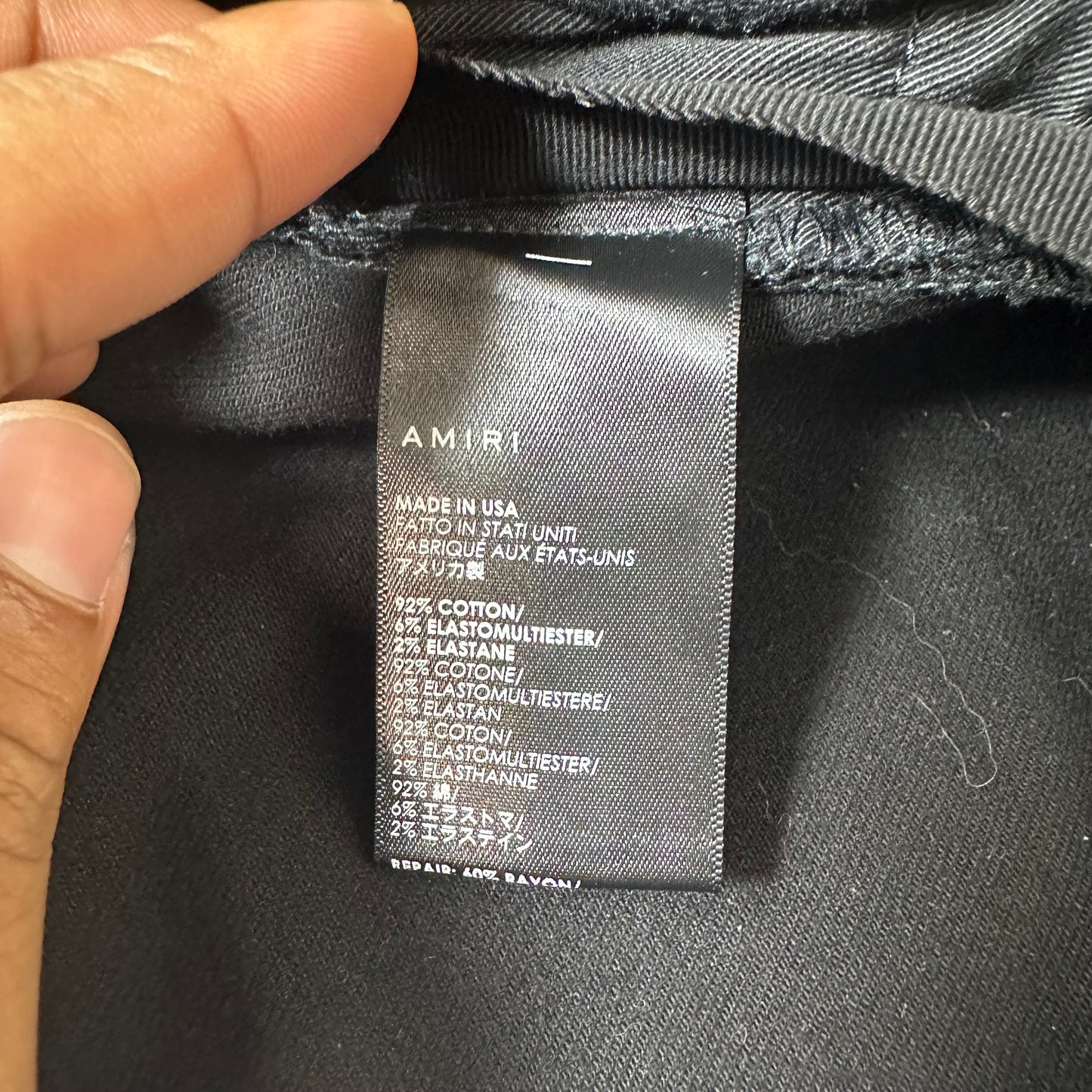 Amiri Plain Black Distressed Denim Jeans Sz 34