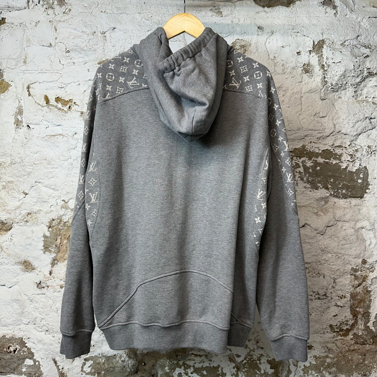 Louis Vuitton White Monogram Hoodie Grey Sz L