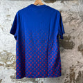 Louis Vuitton Red Monogram Gradient Blue T-Shirt Sz M