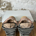 Lanvin Curb Black White Lace Paint Splatter Pink Sneaker Sz 4.5 (36) No Box