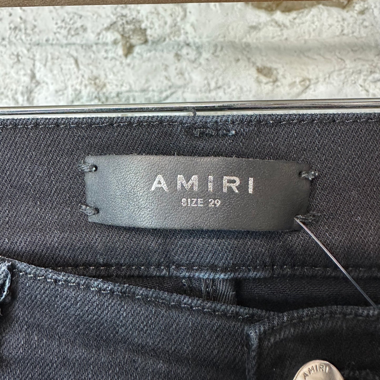 Amiri Knee Rip Shotgun Black Denim Jeans Sz 29