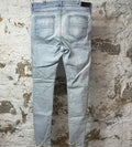 Amiri MX1 Camo Patch Light Blue Denim Jeans Sz 40