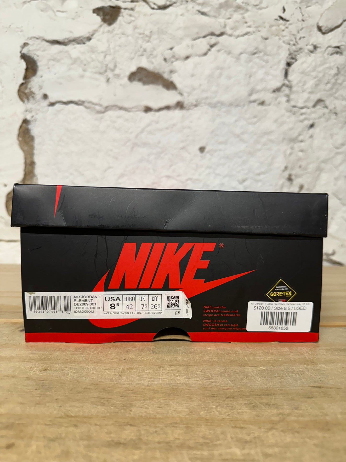 Air Jordan 1 High Gore Tex Black Particle Grey Sz 8.5