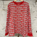 Supreme AOP Red L/S T-Shirt Sz XL