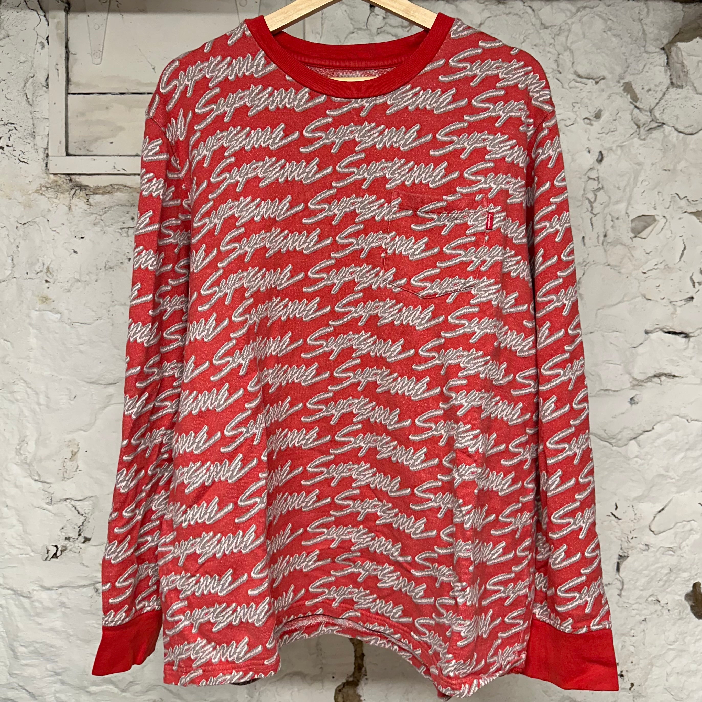Supreme AOP Red L/S T-Shirt Sz XL