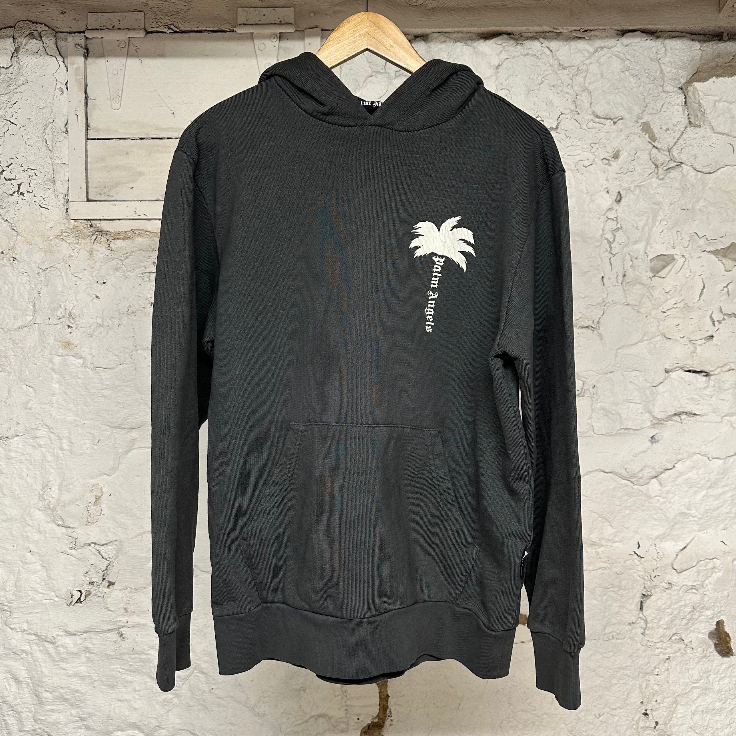 Palm Angels Grey Palm Tree Hoodie Sz S
