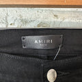Amiri Stagger Logo Black Waxed Denim Jeans Sz 34