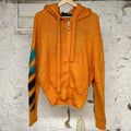 Off White Mohair Orange Zip Up Jacket Sz XS