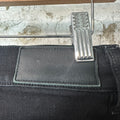 Amiri MX1 Black Leather Black Waxed Denim Jeans Sz 28