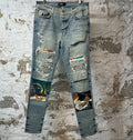 Amiri MX1 Olympic Patch Blue Denim Jeans Sz 34