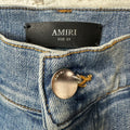 Amiri MX1 Blue Gold Patch Blue Denim Jeans Sz 33