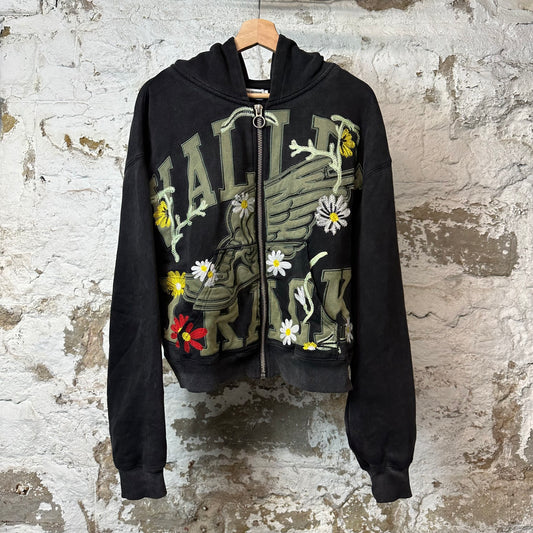 Vale Midnight Garden Zip Up Hoodie Black Sz S