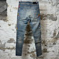 Amiri Multicolor Paint Splatter Blue Denim Jeans