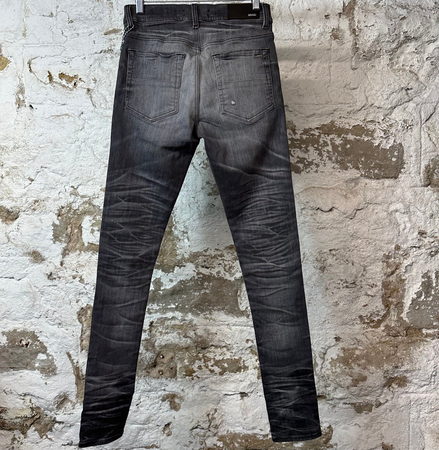 Amiri MX1 Red Suede Grey Denim Jeans Sz 28 DS