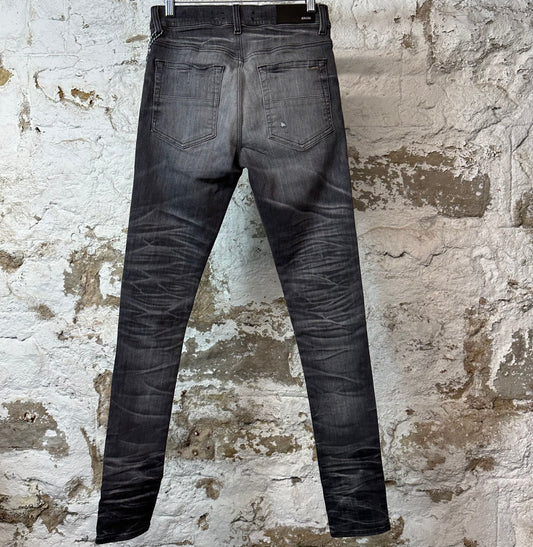 Amiri MX1 Red Suede Grey Denim Jeans Sz 28 DS