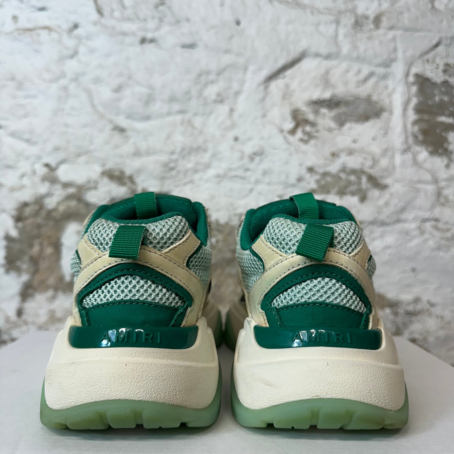 Amiri Green Bone Runner Cream White Sneaker Sz 6 (38)