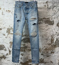 Amiri MX1 Marble Patch Blue Denim Jeans Sz 30