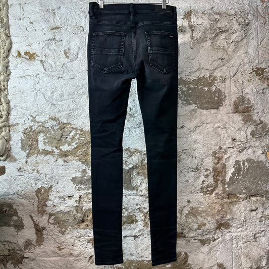 Amiri MX1 Multicolor Paisley Thrasher Black Denim Jeans Sz 30