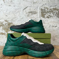 Gucci Rython White Black Green Monogram Sneaker Sz 12