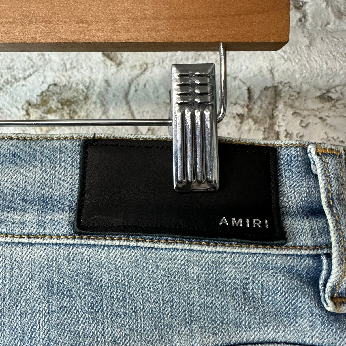 Amiri Tiger Thrasher Blue Denim Jeans Sz 34