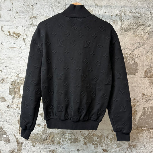 Louis Vuitton Embossed Monogram Varsity Jacket Black Sz M