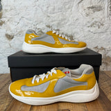 Prada Ameicas Cup Yellow Patent Gray Sz 10.5