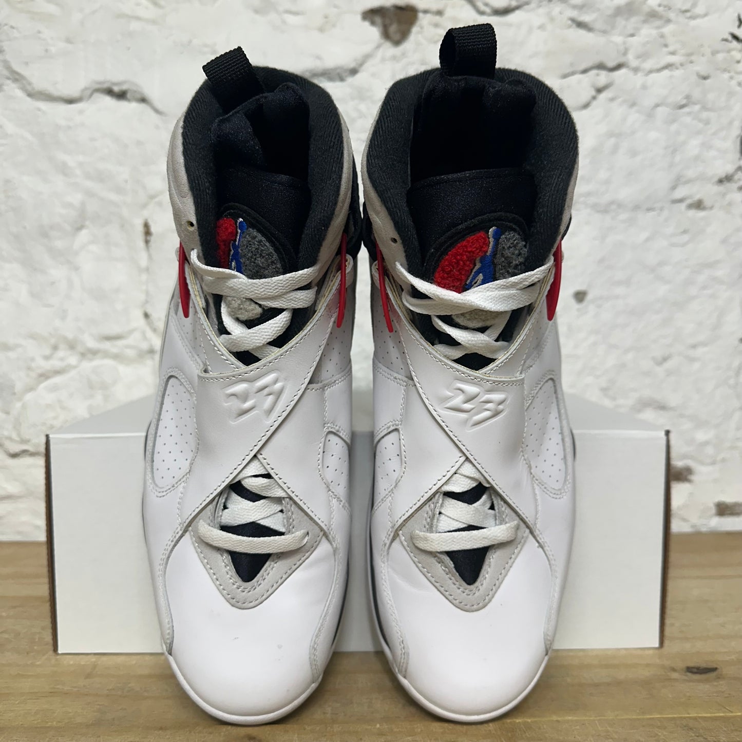 Air Jordan 8 White True Red Sz 9.5
