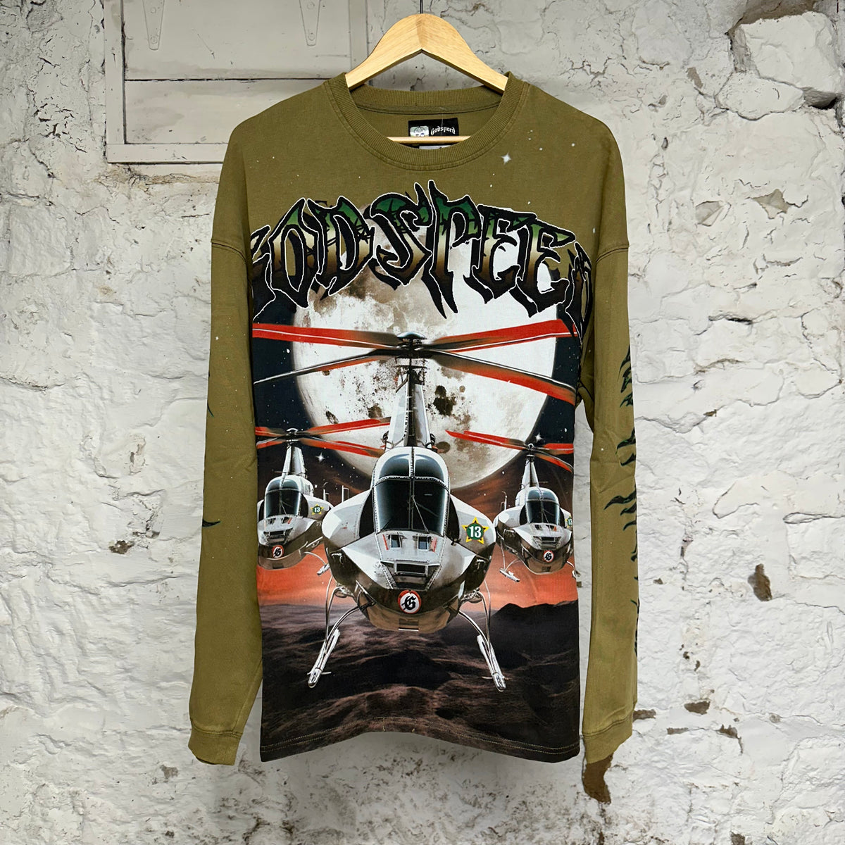 Godspeed Air Strike Olive Long Sleeve T-Shirt Sz L