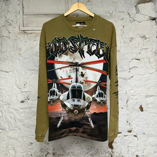 Godspeed Air Strike Olive Long Sleeve T-Shirt Sz L