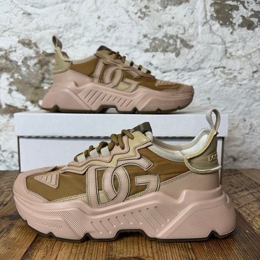 Dolce Gabanna Brown Pink Daymaster Sneaker Sz 6.5 (39)
