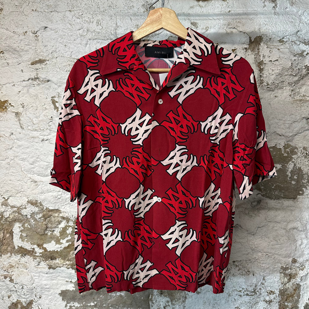 Amiri MA AOP Red Button Up Shirt Sz S