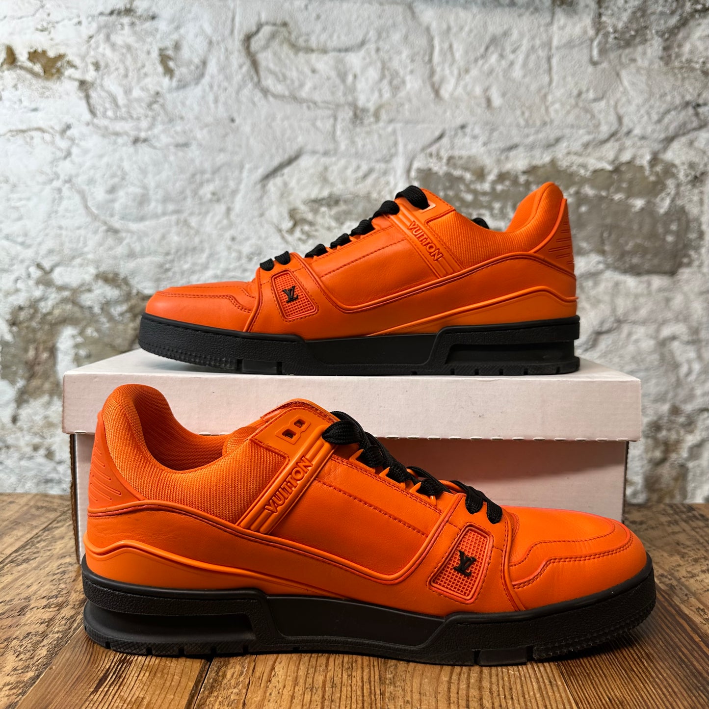 Louis Vuitton Orange Black Trainer Sz 11 (9.5LV) No Box