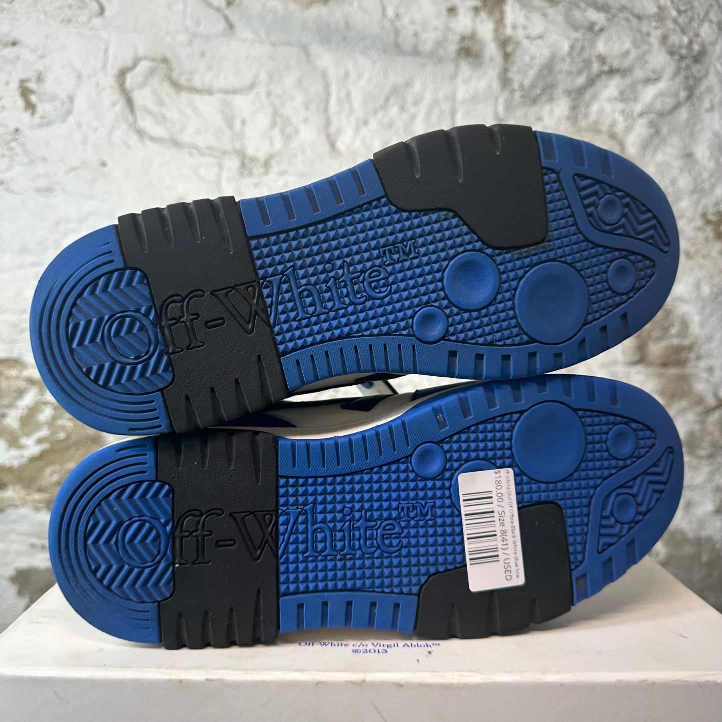 Off-White Out Of Office Black White Blue Sneaker Sz 8 (41)