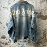 Palm Angels Back Spell Denim Jacket Sz XXL