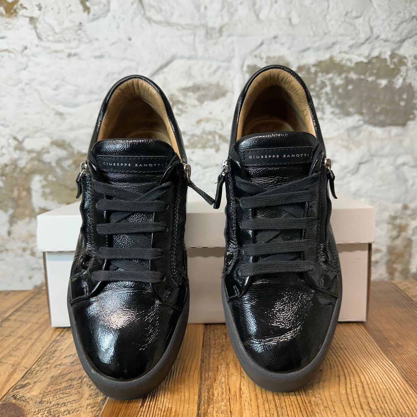 Giuseppe Zanoti Black Patent Sneaker Sz 8 (41)