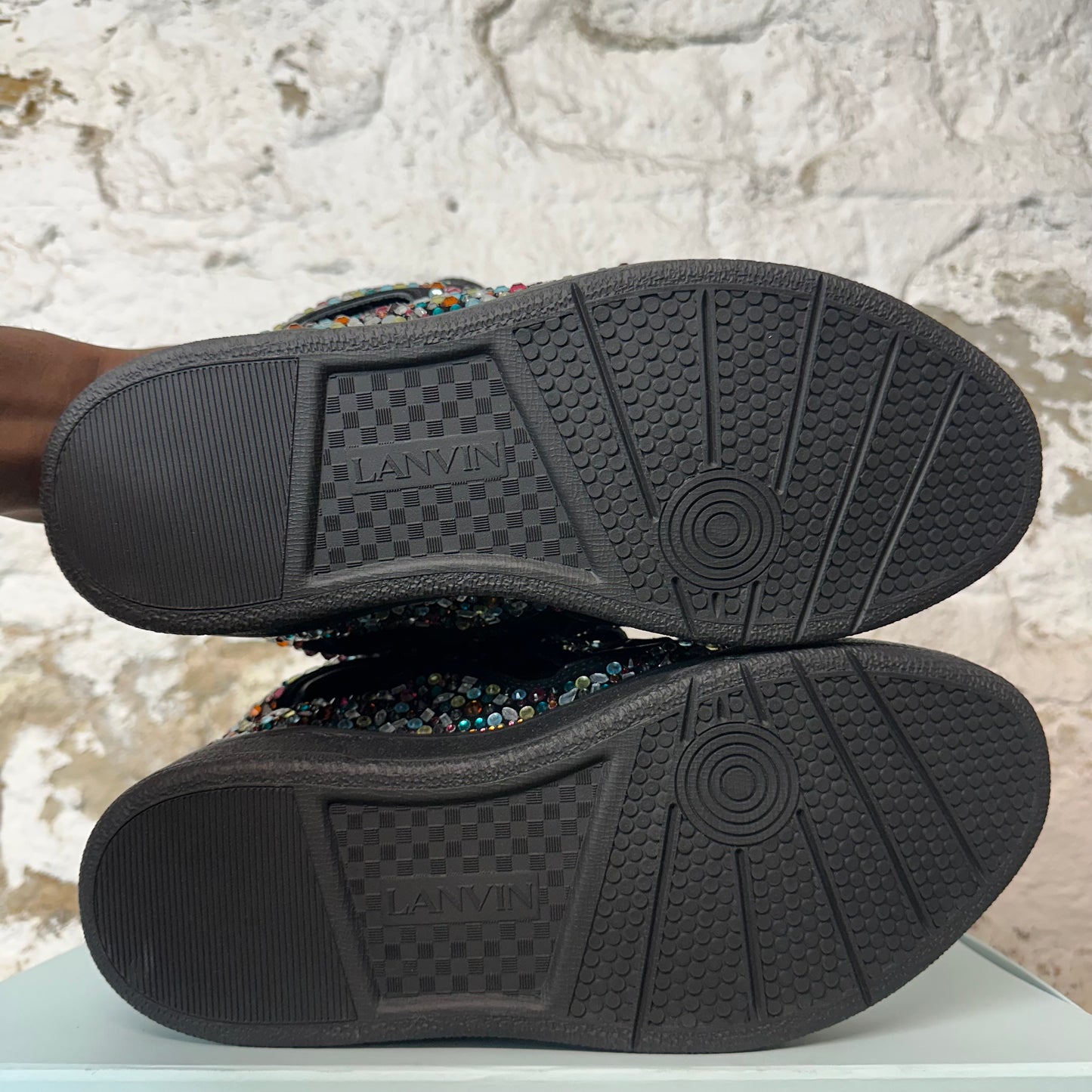 Lanvin Curb Multicolor Rhinestone Black Sneaker