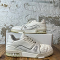 Louis Vuitton Triple White Leather Trainer Sneaker Sz 10.5 (9LV)