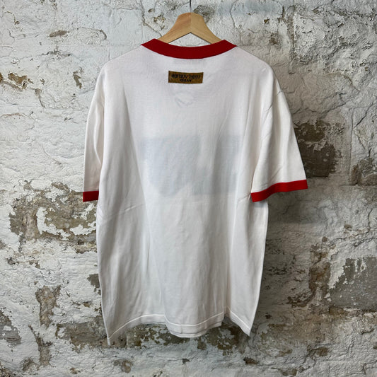 Louis Vuitton Intarsia Graphic Ringer T-shirt White Sz XL (Stains)