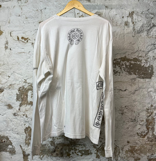 Chrome Hearts Pocket Spell L/s White Sz XXL (Stained)