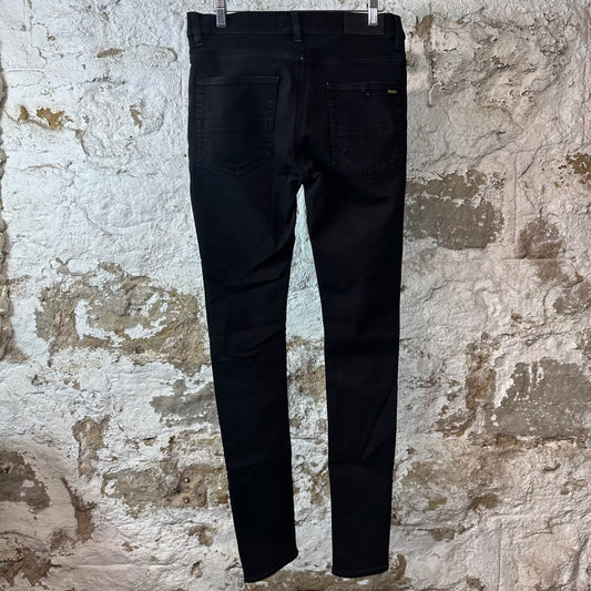 Amiri MX1 Brown Suede Black Denim Jeans Sz 30