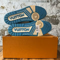 Louis Vuitton Blue Monogram White Strap Trainer Sneaker Sz 10 (8.5LV)