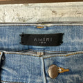 Amiri MX1 Brown Suede Blue Denim Jeans Sz 29