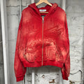 Vale Garden Red Zip Up Hoodie Sz S