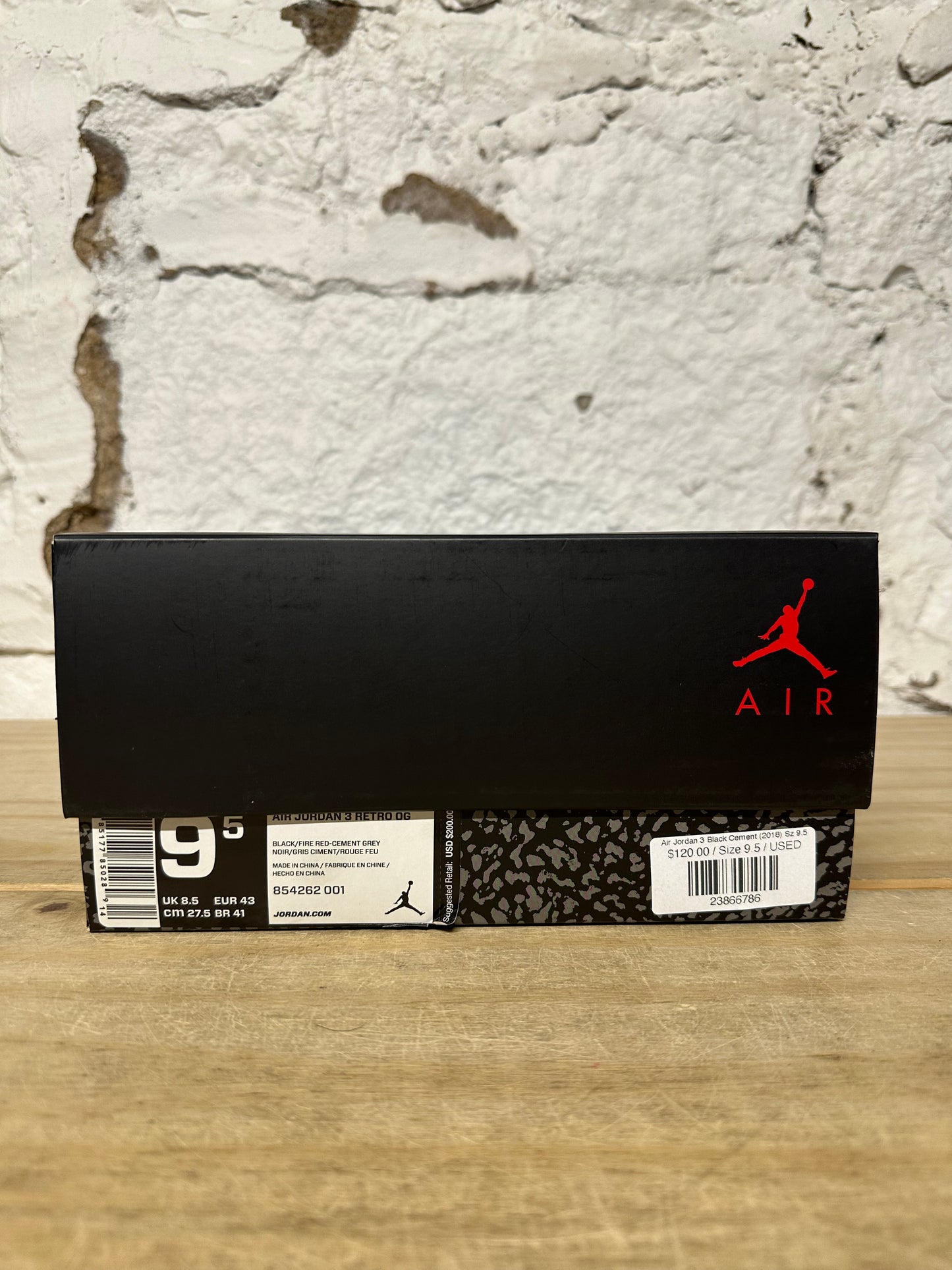 Air Jordan 3 Black Cement (2018) Sz 9.5