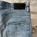 Amiri MX2 Multicolor Flannel Blue Denim Jeans Sz 32