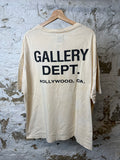 Gallery Dept Black Logo Cream T-shirt Sz XL